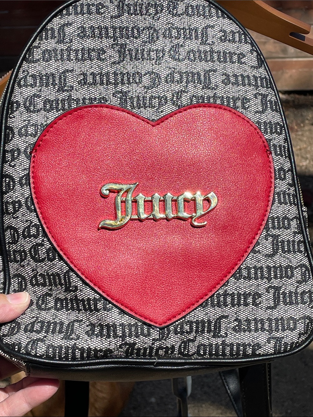 Juicy Couture Metallic Logo Mini Backpack